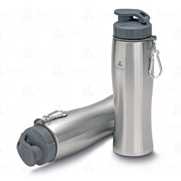 RD 8110132-Garrafa de Aço Inox 750 ml com Mosquetão Personalizada RD 8110132-Garrafa de Aço Inox 750 ml com Mosquetão Personalizada
